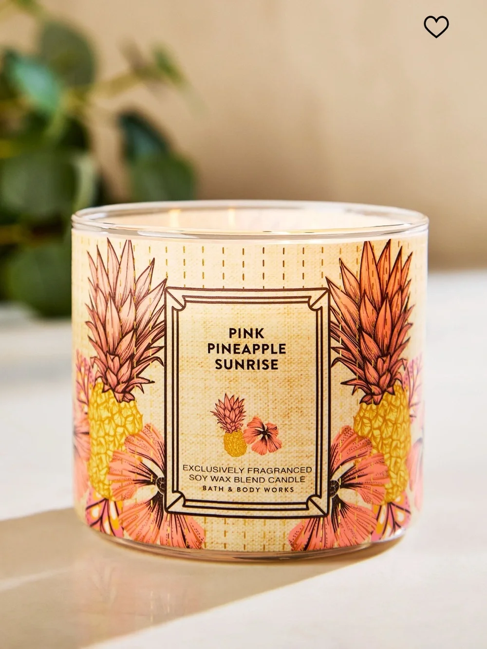 BBW Pink Pineapple Sunrise 3 Wick Candle